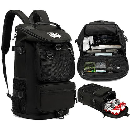 gym duffel bag backpack wrestling bag with shoe compartment 4 kinds of back method waterproof sports walking laptop - color: B-black