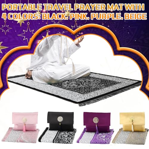 Mindsoft 4 Pack Muslim Prayer Rug Portable Travel Mat Pouch,Classic Color - color: Classic Color