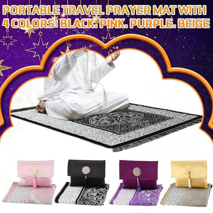 Mindsoft 4 Pack Muslim Prayer Rug Portable Travel Mat Pouch,Classic Color - color: Classic Color