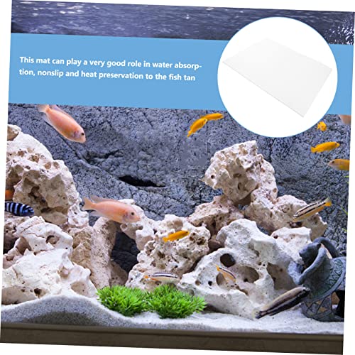 Mikikit Shockproof Aquarium Pad Nonslip Fish Tank Cushioning Mat Thick Insulated Bottom for Fish Tanks Protects Reduces - color: White