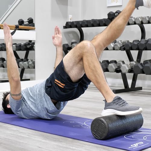 OPTP AXIS Firm Foam Roller, High Density Foam Roller for Sports Training, Pilates, Fitness Exercise and Physical Therapy (Black, 18" X 6" Round) - color: Black - 18" X 6" Round