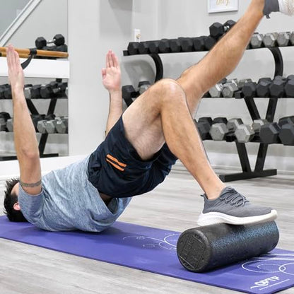 OPTP AXIS Firm Foam Roller, High Density Foam Roller for Sports Training, Pilates, Fitness Exercise and Physical Therapy (Black, 18" X 6" Round) - color: Black - 18" X 6" Round
