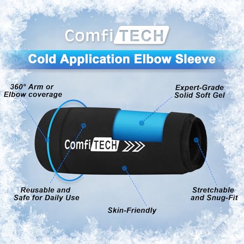 ComfiTECH Elbow Knee Ice Pack Wrap Sleeve, Multi-Use Ice Pack for Knee, Calf, Thigh, Flexible Ice Sleeve for Leg Discomforts, Muscle Relaxation, X-Large - size: XL-Standard