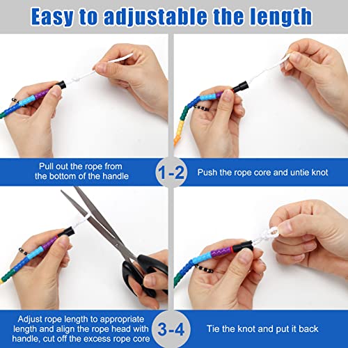 Coolrunner 16 FT Long Jump Rope(2 PACK), Double Dutch Jump Ropes, Soft Beaded Skipping for Kids Adults, Plastic Segmented Long Enough for 4-5 Jumpers - color: Blue2