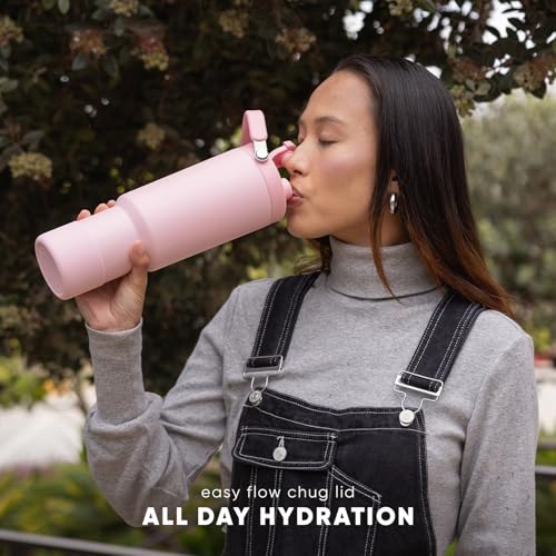 Simple Modern Tumbler with Handle, Water Jug | 40oz | Gray | Trek Pivot Insulated Stainless Steel Water Bottle | Interchangeable Straw & Chug Lid, Cupholder Friendly | Ice Gray - color: -Ice Gray, size: 40 Ounces