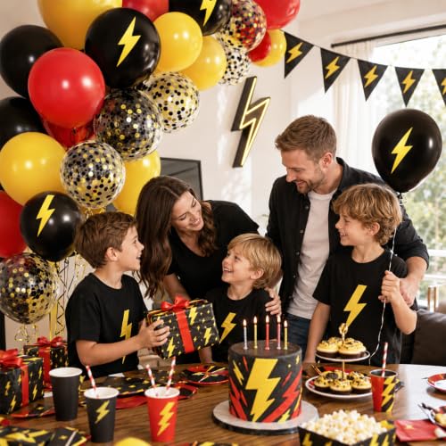 Paready Red Yellow Black Balloons, 60 Pcs Party Balloons for Boys Birthday - color: Red Black Yellow
