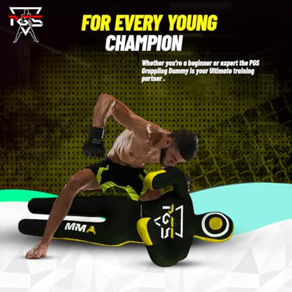 MMA Grappling Dummy Brazilian JIU Jitsu BJJ Punching Bag for Self Defense Wrestling Judo Karate Boxing Throwing Submission Standing Position - UNFILLED - color: Black Yellow, size: 6FT / 70"