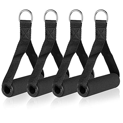 4PCS/1set Exercise Resistance Bands Handle Set, Workout Bands with Handles, Home Workouts Resistance Bands Handle Set for Men, Women, Indoor, Outdoor | Comfortable Foam Grips, Universal Band Compatibility, Indoor Outdoor Fitness Use, Strength Training Equ