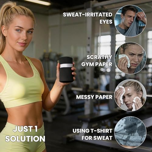 Microfiber Gym Towels - Gym Sweat Sports Towel, Set of 5 Pastel, Black | Quick Dry, Highly Absorbing, Odor-Free, for Men & Women - for Hot Yoga, Tennis, Running, Workout, Camping, 15.5 * 31.5Inch