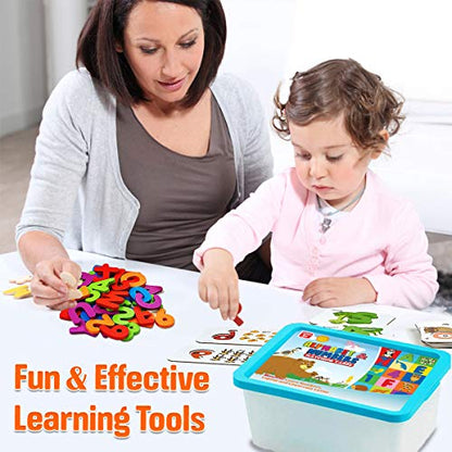CozyBomB™ Toddler Alphabet Flash Cards - Preschool Activities Learning Montessori Toys ABC Wooden Letters Jigsaw Numbers Alphabets Puzzles Flashcards for Age 3 4 5 Years Old Educational for Kids Baby