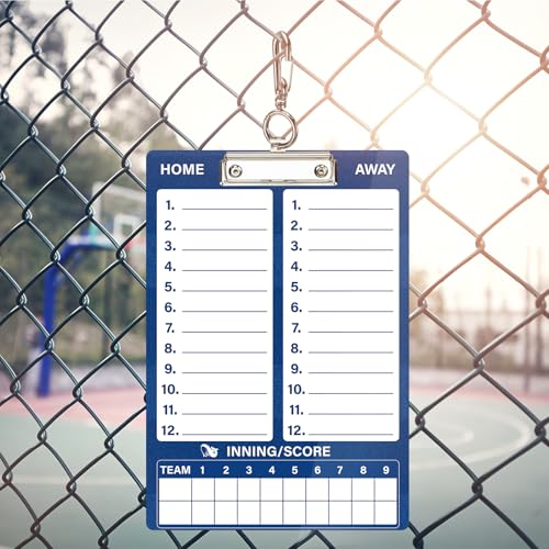 WISYOK Double-Sided Dry Erase Baseball Clipboard for Coaches, Baseball Coaching Lineup Board with Marker Blue - style: Baseball Blue