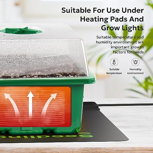 MIXC 10 Packs Seed Starter Tray Seed Starter Kit with Humidity Dome (120 Cells Total Tray) Seed Starting Trays Plant Starter Kit and Base Mini Greenhouse Germination Kit for Seeds Growing Starting - color: Green, size: 12 Cell