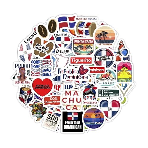 100Pcs Dominican Republic Stickers for Water Bottle and Laptop - Dominican Republic Party Supplies & Decorations, Waterproof Vinyl Decals, Flag and Culture Stickers, Gifts for Women & Men - color: Dominican Stickers
