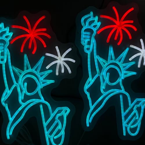 Statue Of Liberty Neon Sign Patriotic Holiday Wall Decor-10.9" x 16.9" - color: Statue of Liberty