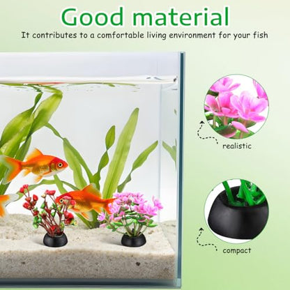 Garneck 40 Pack Fish Tank Decorations Small Artificial Aquarium Plants: Plastic Water Grass Mixed Styles for Small Aquarium Decor Betta Tank Accessories Fake Plants for Bowl Desktop