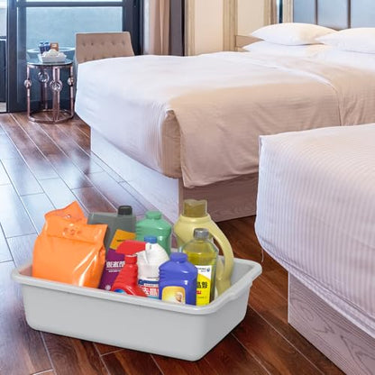 24 L Commercial Bus Tub, Plastic Bus Tubs, 6 Packs, Light Gray | Dish Tubs Restaurant, Food Service Bus Box - size: 24 L