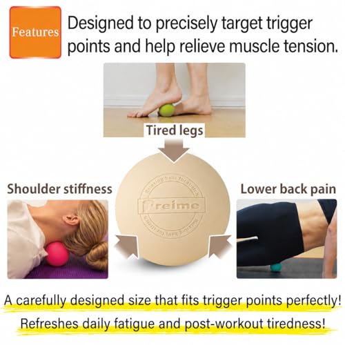 Massage Lacrosse Balls for Myofascial Release, Trigger Point Therapy,Manual Massage Balls, Muscle Knots, and Yoga Deep Tissue Massage. Set of 2 Firm Balls (Ivory and Off-White) - color: Ivory and Off-white