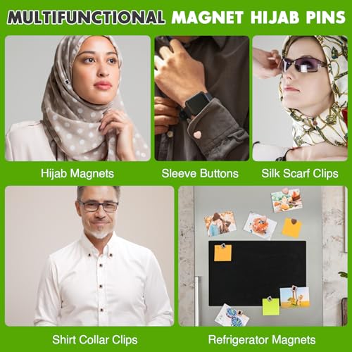 Strong Magnetic Hijab Pins, 4 Pcs Hijab Pinless Magnet Pins - color: Fashionable Style, size: 4pcs