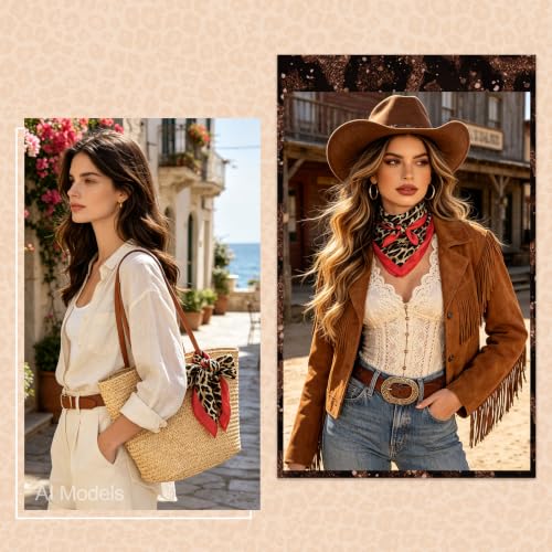 GERINLY 2 Pack Head Scarf for Women, Boho Hair Scarf Top, Large Bandana Hair Scarves Wrap - color: Redbrown