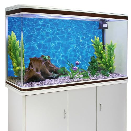 AWERT Vinyl 72x24 inches Underwater Aquarium Background Blue Ripped Water Fish Tank Background Swimming Pool Terrarium Background | AWERT Underwater Swimming Pool Vinyl Terrarium Background - size: 72x24in/180x60cm