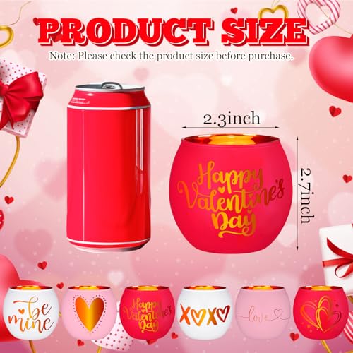 FoldTier 6 Pcs Valentines Candle Holders Love Glass Tealight Votive Candle Holder for Table Centerpiece Valentine's Day Wedding Party Decoration Home Tabletop Decor Gift - style: Valentines
