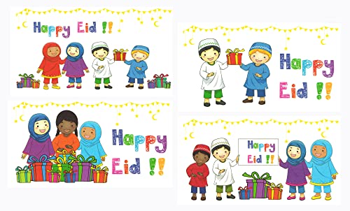 Zaffron Eid Holiday Gift Money Envelopes Celebrate Eid Design Assortment Pack (8 pack)