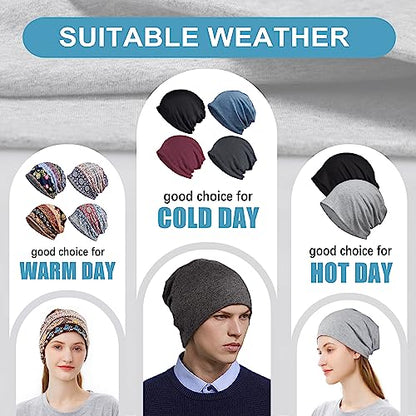 Cotton Slouchy Beanie Hip-Hop Soft Lightweight Running Beanie Adult Skull Hats Cap for Men Women - color: Closetop-b