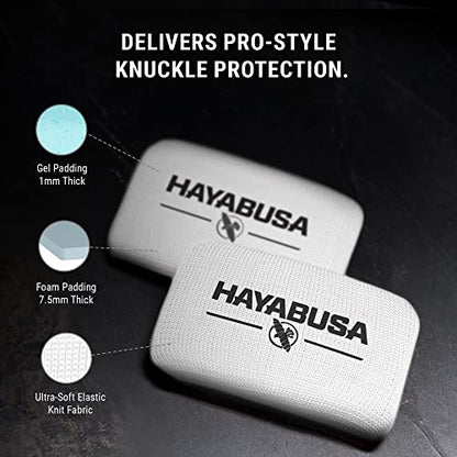 Hayabusa Boxing Knuckle Guards - color: White, size: Large-X-Large