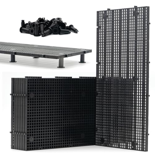 LINLAN 8 Pieces High-Density Aquarium Grid Plastic with 48 Brackets, Fish Tank Divider, Egg Crate for DIY Filtration and Bottom Protection in Aquascaping - size: 8pcs