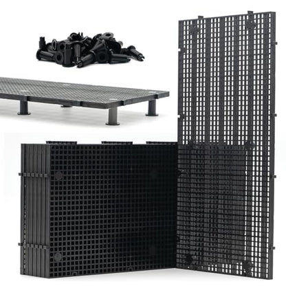 LINLAN 8 Pieces High-Density Aquarium Grid Plastic with 48 Brackets, Fish Tank Divider, Egg Crate for DIY Filtration and Bottom Protection in Aquascaping - size: 8pcs