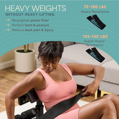 Lifepro GluteBlast Hip Thrust Machine – Foldable, Home Gym, 220 lb Cap | Sissy squat + hip thrust bench, powder-coated steel, PU leather pad, folds with wheels, 27.2"×45.3" glutes, hamstrings & core - style: Gluteblast
