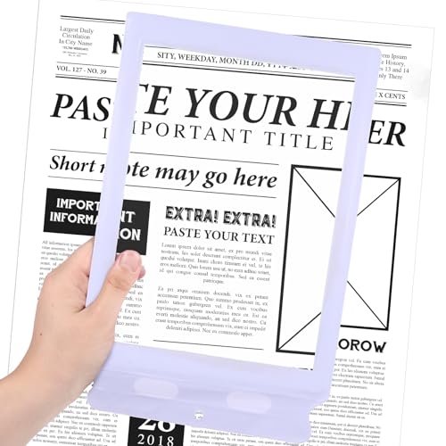 3X Magnifying Glass for Reading, 12.4 x 7.7 Inch Handheld Magnifying Sheet Lightweight Large Magnifier for Reading Small Prints, Aging Eyes, Low Vision, Seniors (White) - color: White