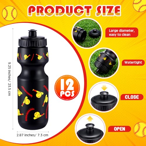 Reallnaive Party Favors Gifts, 24 oz Water Bottles Reusable Sport Squeeze Drinking Cup, Eat Sleep Drawstring Bag Cinch Sack Sport Pack for School Team Gift Event Accessories - style: Softball