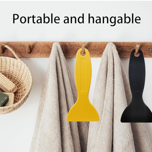 12pcs Flexible Resin Scrapers, Reusable Plastic Spatulas for Epoxy Mixing, Bubble Removal, Glitter Tumbler Crafts (Black & Yellow)