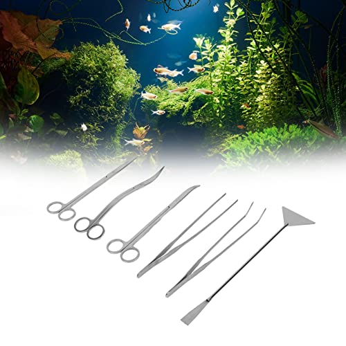 Drfeify Aquarium Stainless Steel Scissor Tweezer Spatula Tool Set for Fish Tank Plant Care