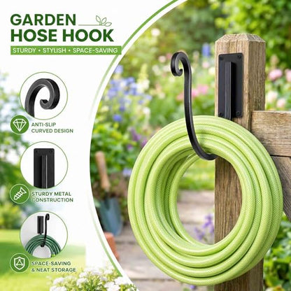 Garden Hose Holder Outside: 2 Pack Wall Mount Water Hose Holder - Heavy Duty Garden Water Hose Hanger for Outside Hose Storage - color: A-2PCs-8“