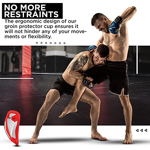 RDX Groin Cup for MMA, Boxing, Training and Muay Thai, Protector Shield with Tri Ventilated Holes for Air Flow Used for Men Kickboxing, BJJ, Karate, Martial Arts, Taekwondo, BJJ, Sparring
