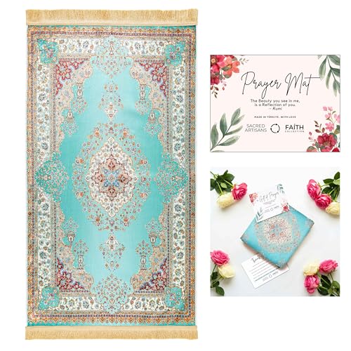 Sacred Artisans Prayer Rug with Super Soft Touch for Men and Women | Prayer Mat and Meditation Mat for Home Travel & Gift (Istanbul - Non Padded) - color: Istanbul - Non Padded