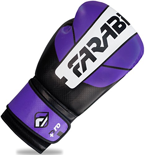 Farabi Pro Safety Tech Fighter MMA, Muay Thai Training Sparring Boxing Kickboxing Punching Gloves Mitts - color: Purple/White/Black, size: 10 Oz