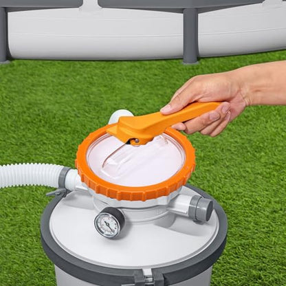 Orange Nut with Clear Lid Plastic Pool Sand Filter Pump Replacement Accessory, Robust Material, Prevents Leaks, Easy Maintenance