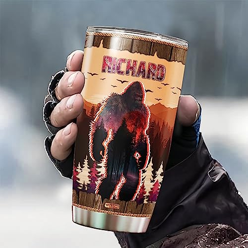WAZONE Personalized Big Foot Tumbler With Lid 20oz 30oz Vacuum Insulated Cup Custom Name Coffee Travel Mug Stainless Steel Birthday Christmas Presents For Men Women Customized Gifts Things - color: Bigfoot