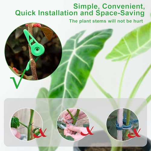 Jiozermi Low Stress Training Clips, 60 Pcs, Green + White + Black | 360 Degree Adjustable, Plant Stem Trainer, Garden Plant Branch Bender, Bud Trainer Clips, For Vine Plant Gardening