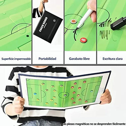 Estink Soccer Coaching Board, Magnetic Double Sides Football Strategy Clipboard with Marker Pen and Eraser, for Soccer Training Teaching