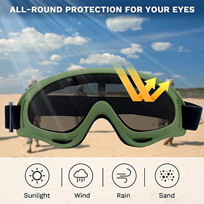 Airsoft Mask with Goggles, Foldable Half Face Airsoft Mesh Mask with Ear Protection for Paintball Shooting Cosplay CS Game - color: 1-ODCPCP~3PCS, size: 3pcs