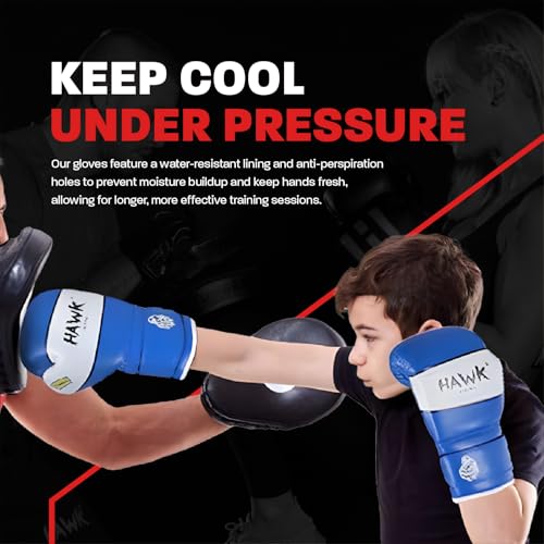 Kids Boxing Gloves for Kids Children Youth Punching Bag Kickboxing Muay Thai Mitts MMA Training Sparring Gloves - color: Blue, size: 4 oz