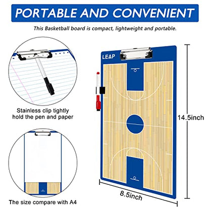 Coach Board Clipboard Premium Tactical Double-Sided Coach Marker Board with Full & Half Court Dry Erase Marker Board for Basketball Baseball Football Soccer Hockey Lacrosse & Volleyball Coahces - color: Basketball Clipboard