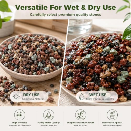 6.6 Pounds Mix Horticultural Lava Rocks, 5-8 mm Lava Rocks for Plants, Bonsai Rocks Horticultural Grit Soil Cover Gravel for Succulents and Hydroponics, Fairy Gardening, Top Dressing, Plant Drainage - size: 0.2-0.3 inch, style: Mix lava/ 6.6 pounds
