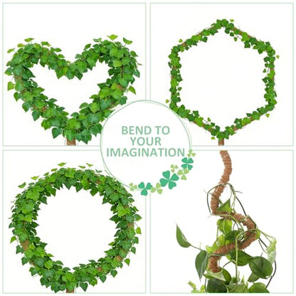 Numola 2 Pack Moss Pole Monstera Plant Support Stakes for Indoor Plants, 28 Inch Bendable Coir Trellis Plant Stick Support for Potted Climbers to Grow Upwards, Vines Traction Clips with Repotting Mat