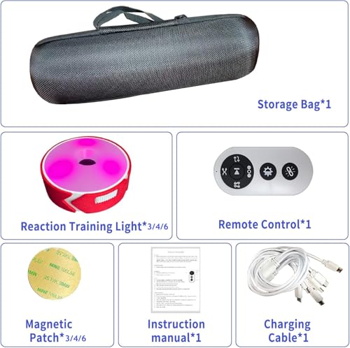 Reaction Training Light Kits Speed Agility Response Equipment Children Physical Fitness Training Lamp Boxing for Home Gym(4) - size: 4