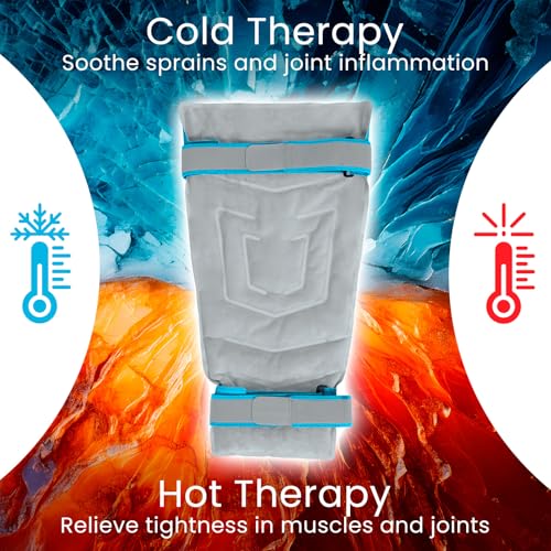 Arctic Flex Full Leg Ice Pack Wrap (Hot & Cold Therapy) - Large, Reusable Gel Ice Pack for Injuries & Swelling - ICY Sleeve for Leg Pain Relief - Cold/Hot Wrap for Thigh, Hips, Knee, Shins & Back